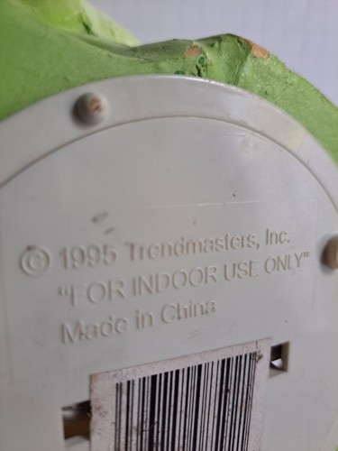 Vintage Trendmasters Blow Mold Light Up Green Skull Foam Halloween Plug In Ghost - Picture 11 of 11