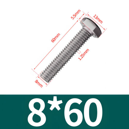 Sechskantschrauben DIN 933 M4-M16 Edelstahl V2A Maschinen Linksgewinde Schraube - Bild 52 von 102