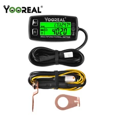 YOOREAL Digital Engine Temperature RPM Gauge Tachometer Hour Meter of lawn mower