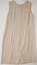 Talbots Sheath Dress Womens 14 Beige Sleeveless Lined Classic Work Career
