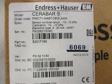 NIB Endress + Hauser CERABAR S Pressure Transmitter    PMC71-AAB1CBGLAAA