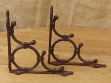 2 Brackets Shelf Brace Wall Tiki Hut Cast Iron Brackets Corbels Plant Hook Plant