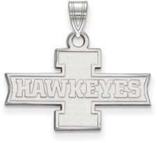 14K White Gold University of Iowa Small Pendant by LogoArt (4W072UIA)