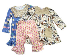 Pete  Lucy Boutique Clothing Lot of 3 Dresses  Bottom Cute Girls Size 12-18M