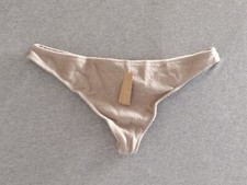 SKIMS Women's Cotton Blend Soft Terry Thong Color Desert Size L PN-THG-0403