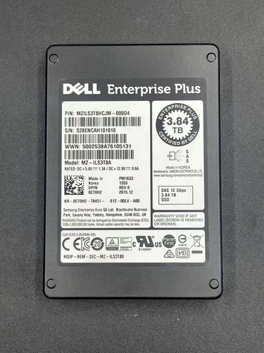 CT0H2 Dell 3.84TB SAS 12Gbps 2.5'' PM1633 SSD MZ-ILS3T8A