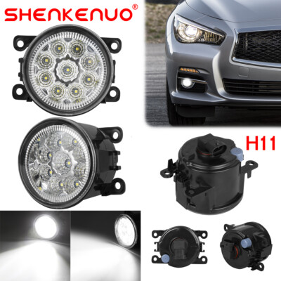 For 2014-2020 Infiniti Q50 QX60 QX80 Pair Bumper LED Fogs Driving Lamps White