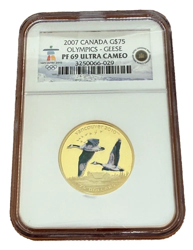 Canada 2007 Gold 75 Dollars $75 NGC PF69UC Olympics - Geese