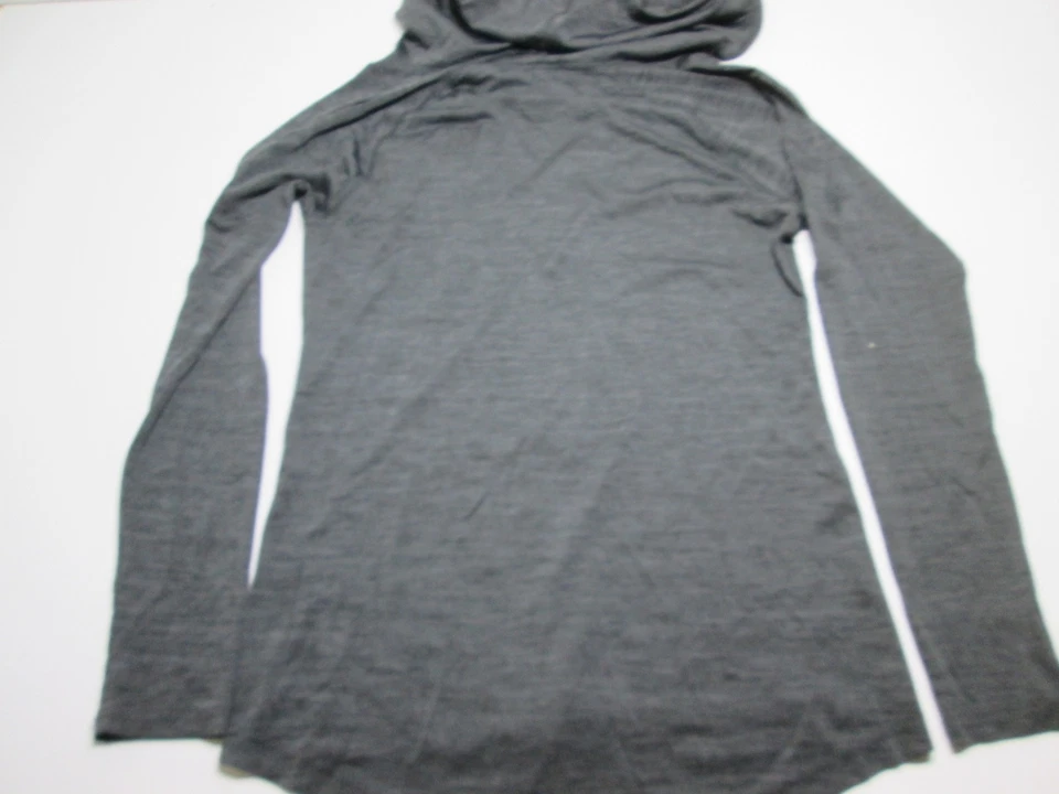 Sudadera con capucha Zella para mujer talla S gris oscuro cuello en V manga larga a rayas elástica activa Foto 2 de 4