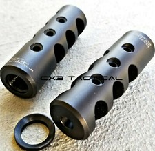 .223 Muzzle Brake Long Comp Competition Brake Engraved 1/2x28 TPI With Washer
