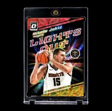 Nikola Jokic Red Gold International #/99 2023-24 Donruss Optic Lights Out Prizm