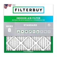 Filterbuy 20x20x1 Pleated Air Filters, Replacement for HVAC AC Furnace (MERV 8)
