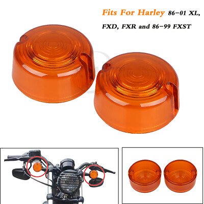 4-Pack Amber Turn Signal Lens Covers For Harley Davidson 1997-2022 Models