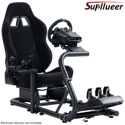 Supllueer Racing Simulator Cockpit Stand with Seat Fit Logitech G920 G29 G923