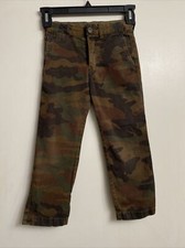 CREWCUTS Boys Green/Brown Camo Slim Chino Pant Size 5