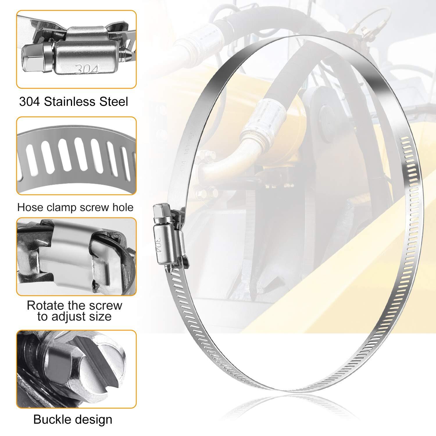 4inch Adjustable Hose Clip Stainless Steel Duct Clamp Worm Gear Clip Drive Clamp eBay