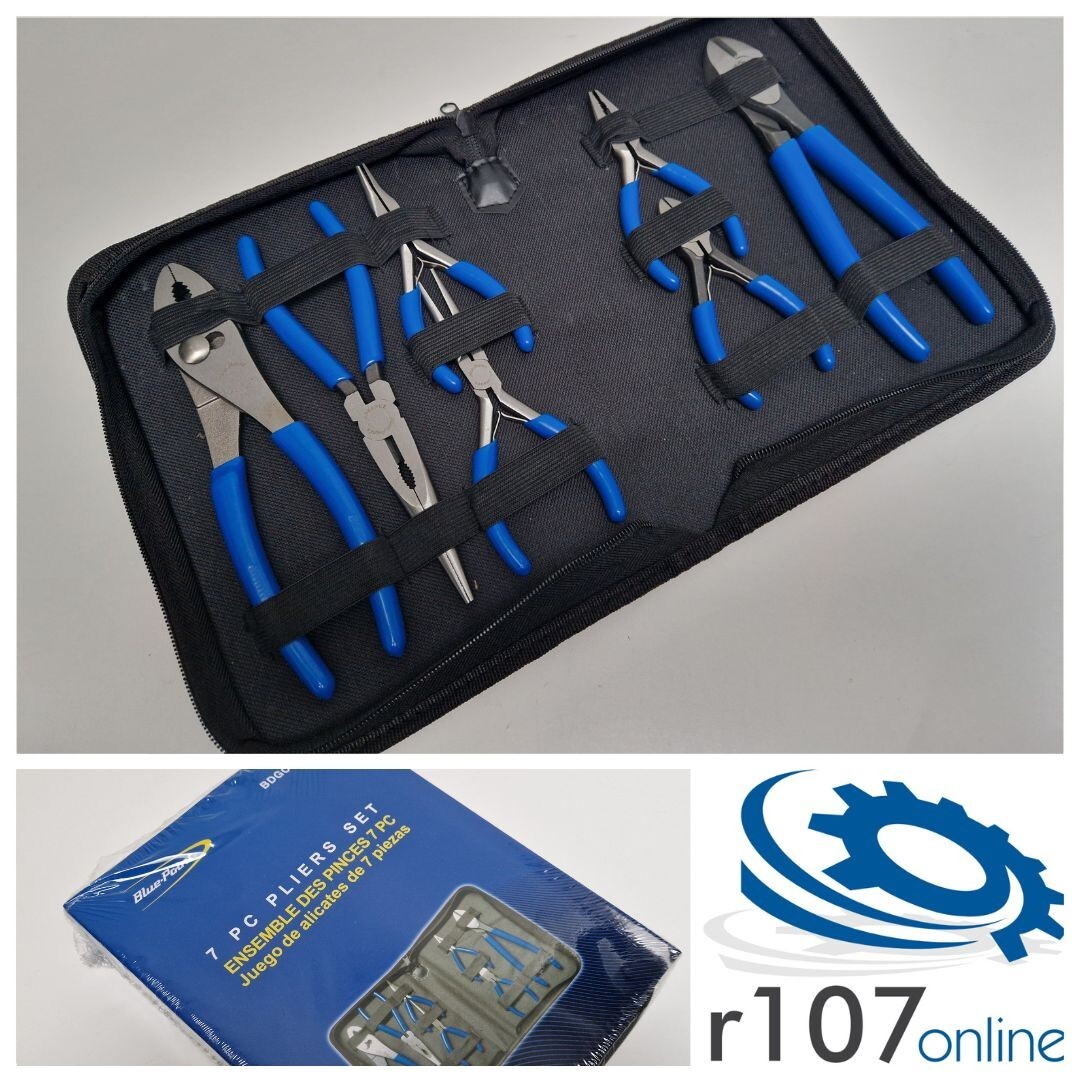 Blue Point by Snap on 7 PC Vinyl Grip Pliers and Cutters Set for
