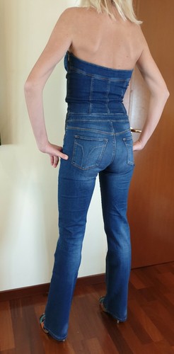 Salopette donna,tuta in jeans a corsetto,skynny,aderente, by MISS SIXTY,  Tg.29 | eBay