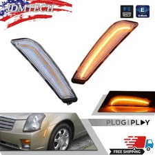 Clear Amber Front Fender Side Marker Lights Lamps For 2003-07 Cadillac CTS CTS V
