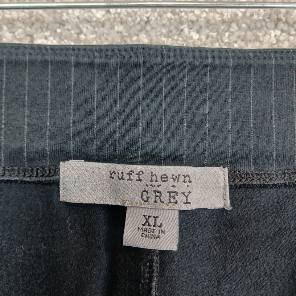Ruff Hewn Leggings Womens XL Black Pinstripe Cropped Stretch High Rise Pull On - Image 4 of 4