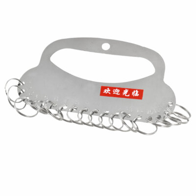 Metal 18 Positions Keys Organizer Holder Keyring Silver Tone