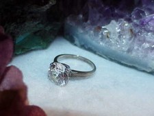 Sterling Silver 3.00Ct Stone CZ Engagement Promise Ring Sz 6.25 3.2Gr Vintage