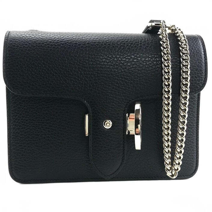 new Gucci Interlocking Black Leather Shoulder Bag 510304