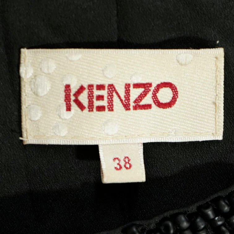 Abito midi vintage Kenzo Y2k seta stravagante retrò scoop stampa mista aderente svasato taglia 38