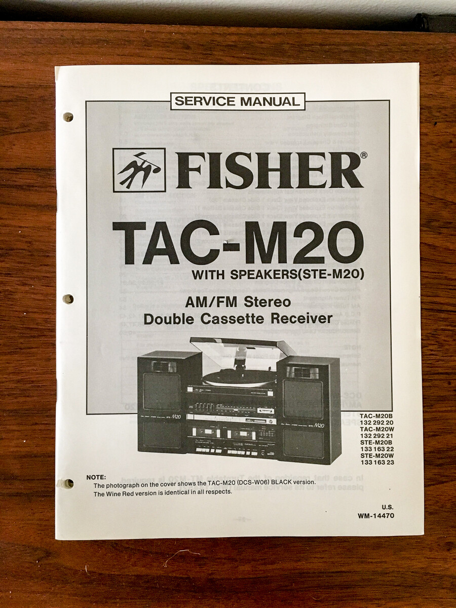 Fisher TAC-M20 Stereo Original Service Manual Repair Guide