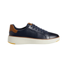 Cole Haan Men's Grandpro TopSpin Sneaker Navy Blazer Leather/British Tan/Ivory,