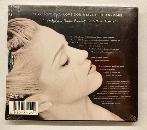 SEALED! Madonna Love Don’t Live Here Anymore Remix USA CD Single! - Picture 2 of 5