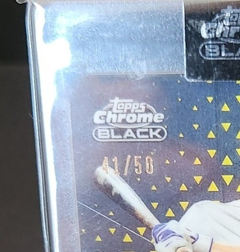 2020 Topps Chrome Black Gold Refractors Corey Seager #CBA-CS Auto /50 - Picture 4 of 7