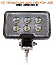 MAXXIMA MWL-29 Work Light,Rectangular,6 LED,12/24VDC, 1000 Lumen