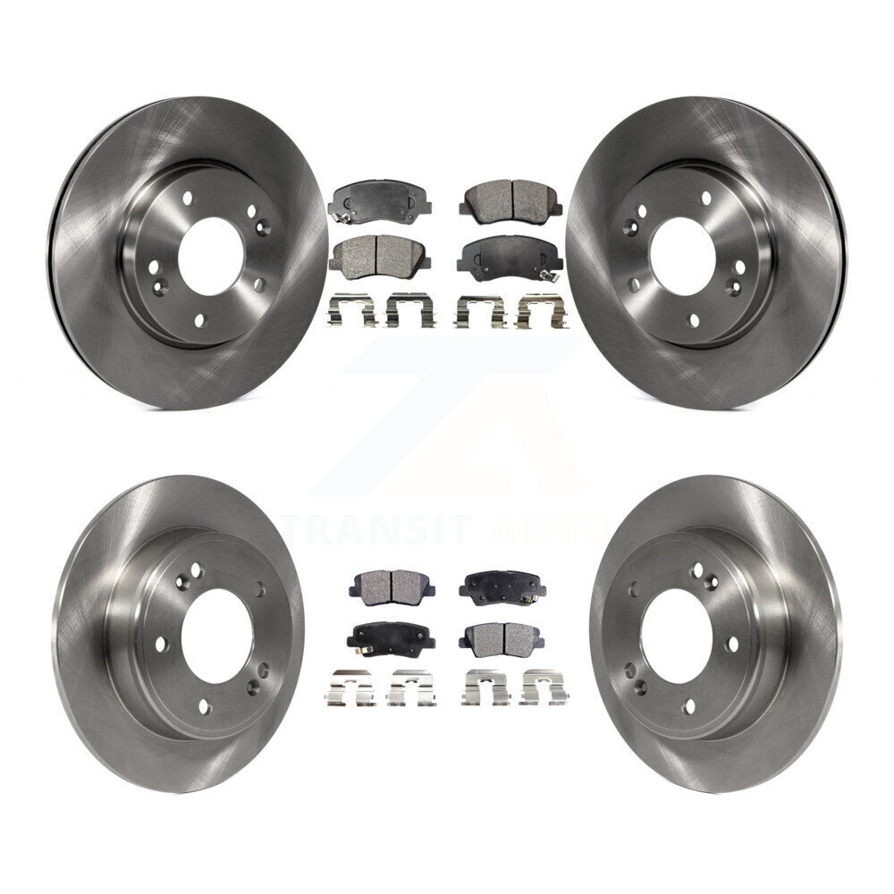 High-Performance Front & Rear Brake Rotors with Semi-Metallic Pads for Hyundai Elantra GT Kia Forte