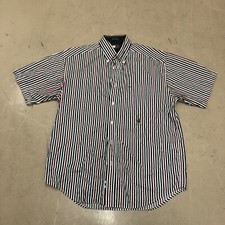 Vintage Tommy Hilfiger Long Sleeve Button Down Shirt Red White Blue Striped M