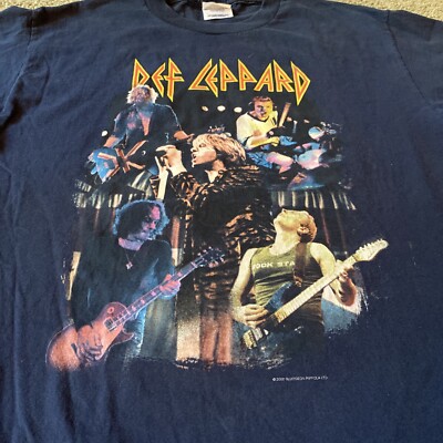 Def Leppard Euphoria 00s ツアーT Vtg. Def Leppard Euphoria 2000 Tour Navy Blue SS Band Tee Shirt