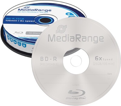 20 MediaRange BD-R 25Gb 6x Blu-ray Rohlinge Spindel