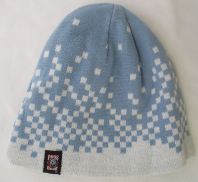 PUGS GEAR BLUE & WHITE /GREEN & WHITE REVERSIBLE BEANIE HAT
