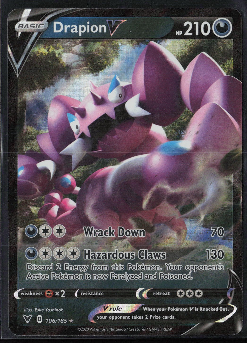 Drapion V Ultra Rare SWSH04: Vivid Voltage 106/185 NM