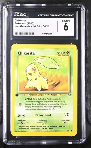 Chikorita (1st Edition) graded CGC 6 for sale on eBay
