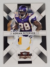 2009 Donruss Threads #55 Adrian Peterson GAME WORN USED JERSEY PATCH /50