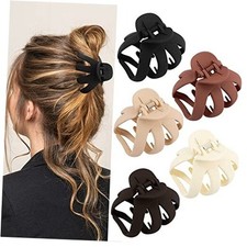 Hair Clips, 5Pcs Octopus White, Black, Khaki, Chocolate brown, Coffee color