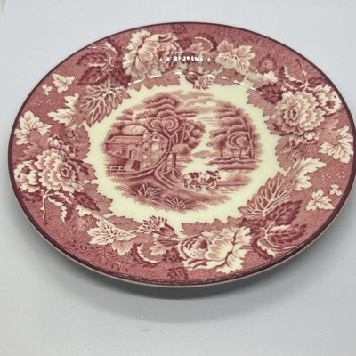 【Enoch Wood's】 プレート Woods Ware Enoch Wood's English Scenery Red White Ceramic Floral
