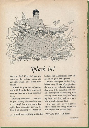 Magazine Ad - 1930 - Ivory Soap - Splash In! - Gay Interest?