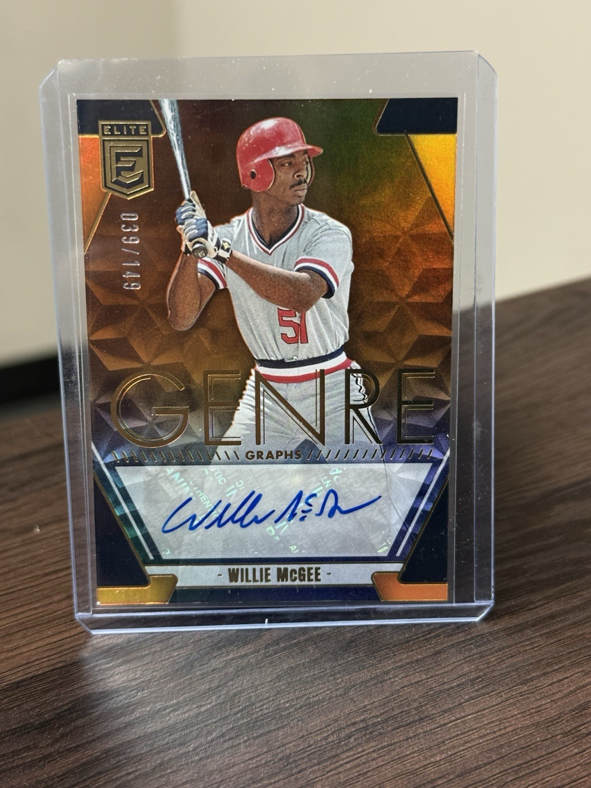 2026 Panini Donruss Elite Willie McGee #GG-WM Genregraphs Orange /149 Cardinals