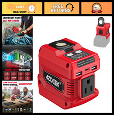 220W Power Inverter for Milwaukee 18V Battery, DC to AC 110V, 1 AC Outlet, 2 USB