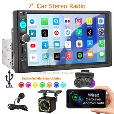 Single Din Apple Carplay Android Auto Car Stereo Radio Bluetooth 7" Touch Screen