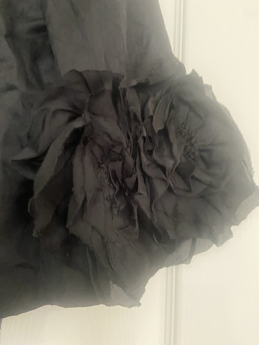 Anthropologie Ryu Floral Ruffles Sleeve Jacket Sz Small Black Artsy - Picture 15 of 16