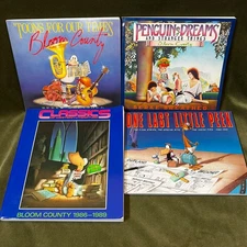 Lot of 4 - Berke Breathed, Comic Strip Books - Bloom County 1986-1989 +++ PB
