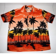 Vintage Hawaiian Shirt Kennington California Size XL 90s Sunset Paradise
